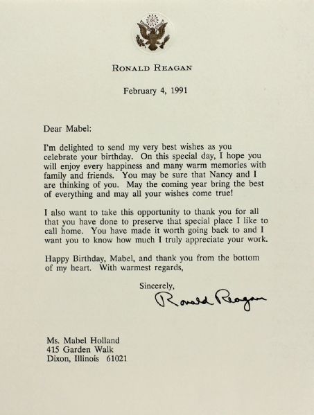 Ronald Reagan Typed Signed Letter on Personal Letterhead (c.1991)(PSA/DNA)