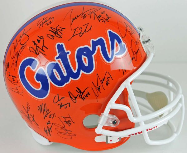 2008 Florida Gators (Natl Champs) Team Signed Full Sized Helmet (40+ Sigs)