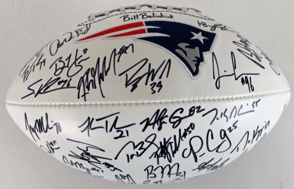 2011 New England Patriots Team Signed Football (30+ Sigs)
