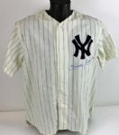 Mickey Mantle Signed Mitchell & Ness NY Yankees Vintage Style Jersey (PSA/DNA)