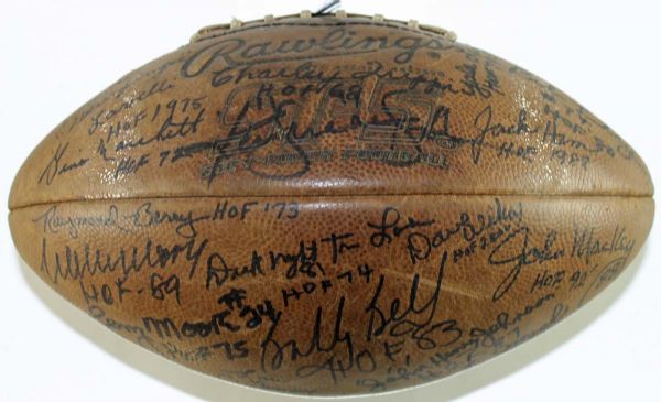 Football Hall of Famers Multi Signed Vintage Football (20+ Sigs)