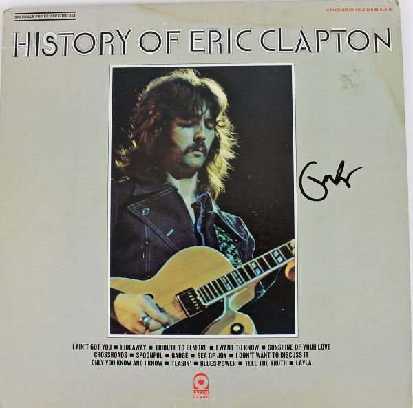 Eric Clapton Signed Record Album: "History of Eric Clapton"