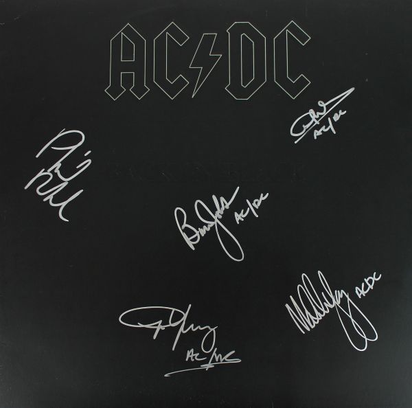 AC/DC Group Signed Record Album: "Back in Black"