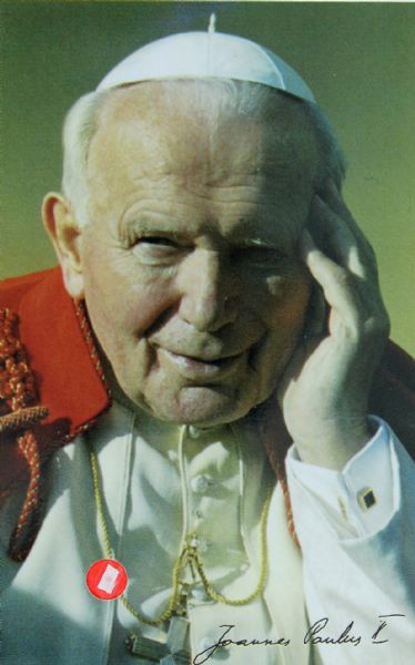 Pope John Paul II Official Vatican Issued Clothing Relic Card