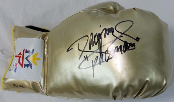 Manny Pacquiao Signed Custom Gold Personal Model Boxing Glove (PSA/DNA)