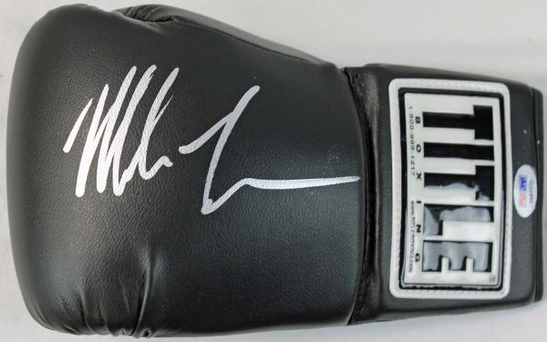 Mike Tyson Signed Title Black Pro Model Boxing Glove (PSA/DNA)