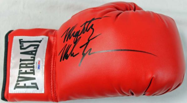 Mike Tyson Signed Boxing Glove with Rare "Mighty" Inscription (PSA/DNA)