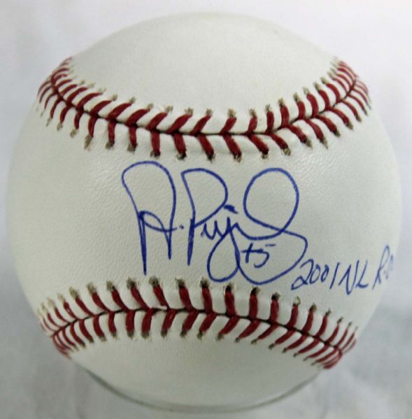 Albert Pujols Signed OML Baseball with "2001 NL ROY" Insc. (MLB Hologram)