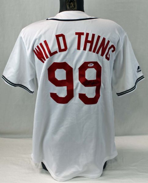 Charlie Sheen Signed "Wild Thing #99" Indians Model Jersey (PSA/DNA)