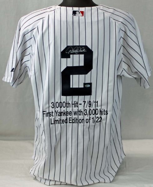 Derek Jeter Signed Ltd Ed. Yankees Jersey with 3,000 Hit Commemorative Embroidery (Steiner)