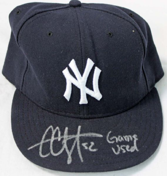 CC Sabathia Signed & Game Worn NY Yankees Baseball Cap (Sabathia Authenticated)
