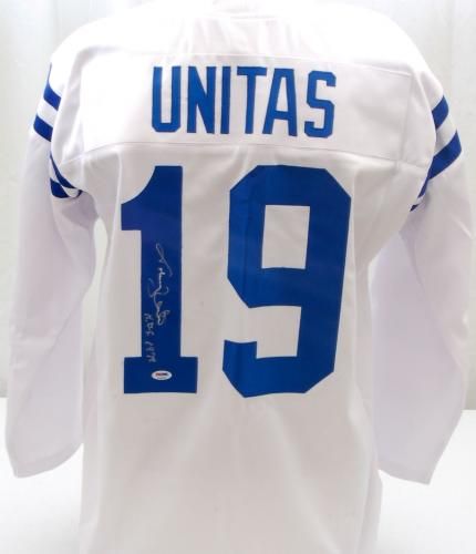 Johnny Unitas Signed Vintage Style Colts Jersey w/"H.O.F. 1979" Insc. (PSA/DNA)
