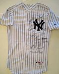 2010 NY Yankees Team Signed Jersey - 21 Signatures - Last Year of "Core Four"! (JSA)