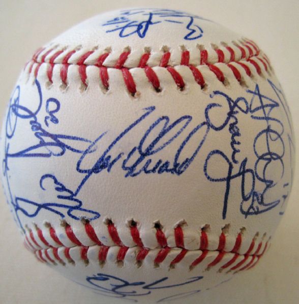 2011 NY Yankees Team Signed ONL Baseball (28 Sigs)(JSA)