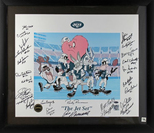 1969 NY Jets (World Champs) Team Signed Limited Edition Artist Proof Lithograph - "Jet Set" (AP 2/25)(Steiner)