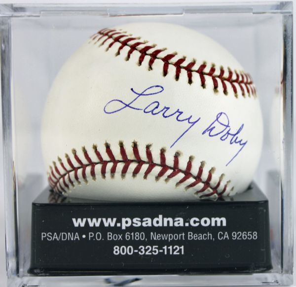 Larry Doby Signed OML Baseball PSA Graded GEM MINT 10!