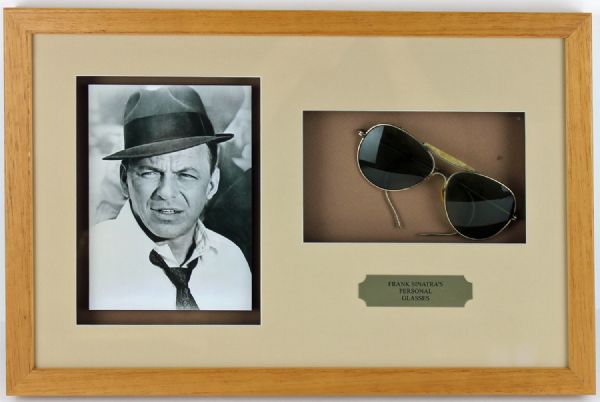 Frank Sinatra Personally Owned & Worn Sunglasses in Custom Framed Display (ex. Joe Franklin Collection)