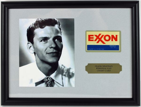 Frank Sinatras Personally Owned & Used Exxon Gas Credit Card in Custom Framed Display