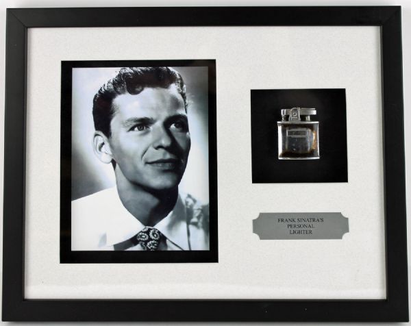 Frank Sinatras Personally Owned & Used Monogrammed Lighter in Custom Framed Display