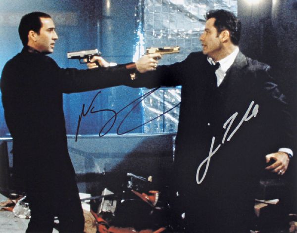 John Travolta & Nicolas Cage Signed 11" x 14" Color Photo from "Face-Off"