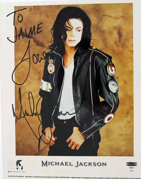 Michael Jackson Signed Epic Records 8x10 Publicity Photo