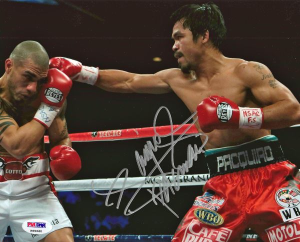Manny Pacquiao Signed 8" x 10" Color Photo (B)(PSA/DNA)
