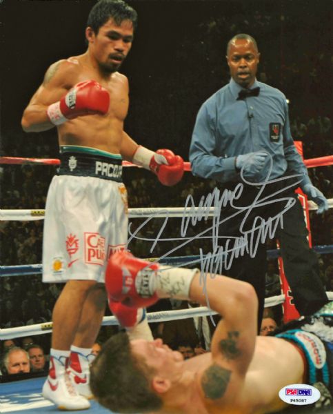 Manny Pacquiao Signed 8" x 10" Color Photo (C)(PSA/DNA)