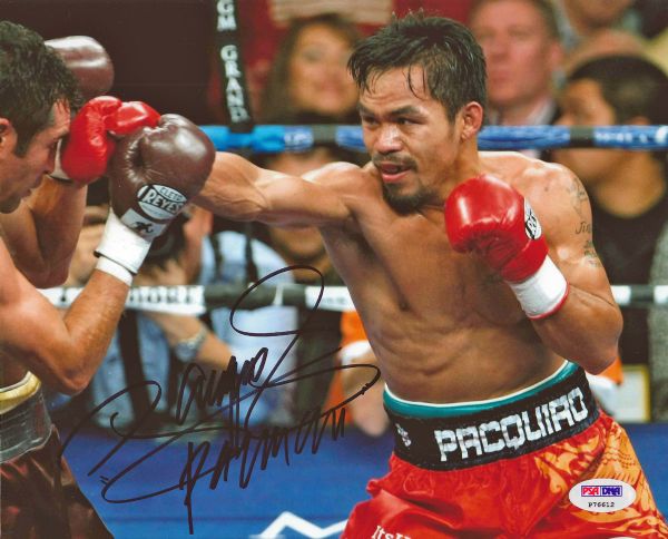 Manny Pacquiao Signed 8" x 10" Color Photo (H)(PSA/DNA)