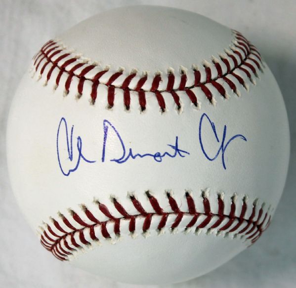 Carl Crawford Signed OML Baseball with "Carl Demont Crawford" Signature (MLB Hologram)