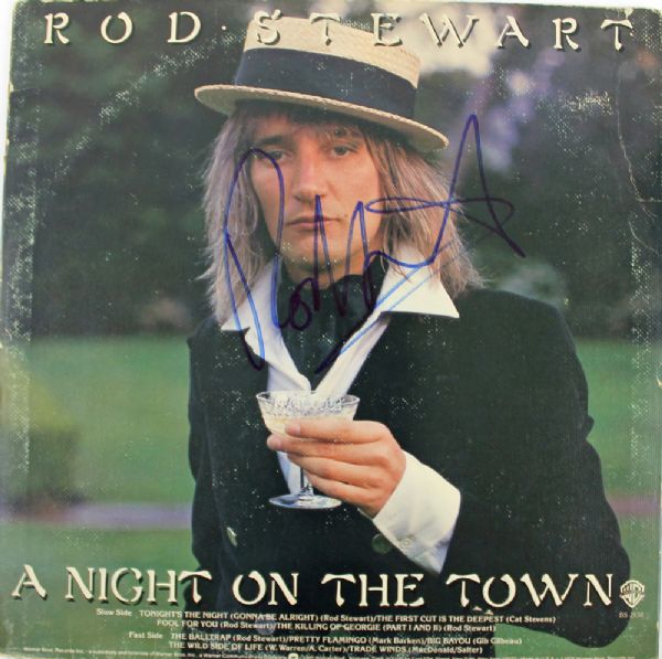 Rod Stewart Signed Album: "A Night on the Town" (Epperson/REAL Pre-Certified)
