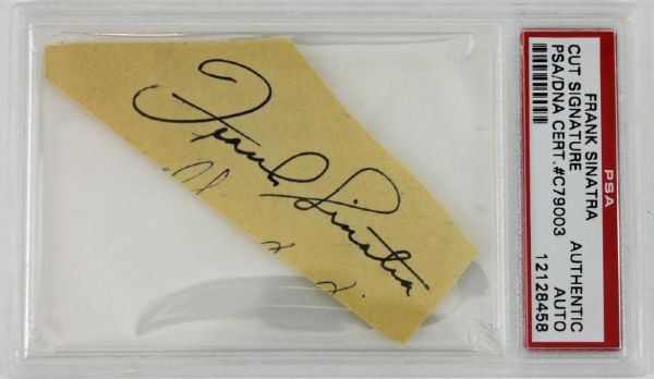 Frank Sinatra Vintage Ink Autograph (PSA/DNA Encapsulated)