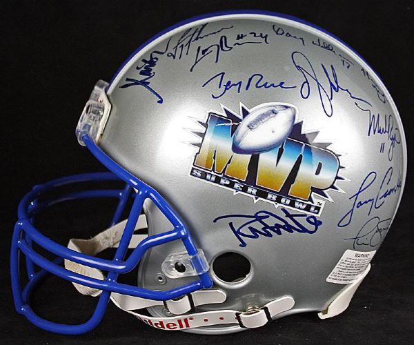 Super Bowl MVPs Multi Signed Limited Edition Helmet (#65/152) 20 Sigs Montana, Bradshaw, Aikman (JSA)