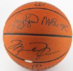 Michael Jordan, Larry Bird & Magic Johnson Signed Basketball (UDA & PSA/DNA)