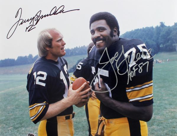 Steelers Legends: Terry Bradshaw & Mean Joe Greene Signed 11" x 14" Color Photo