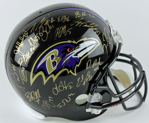 2011 Baltimore Ravens Team Signed Full Sized Helmet (35+ Sigs)