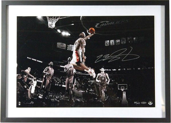 LeBron James Signed Limited Edition 16" x 20" Color Photo in Custom Framed Display (UDA)