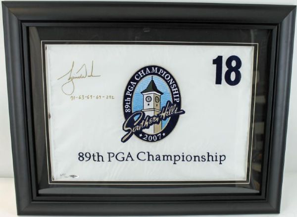 Tiger Woods Signed Ltd Ed 2007 PGA Championship Flag with "71-63-69-69-272" Insc. (UDA)