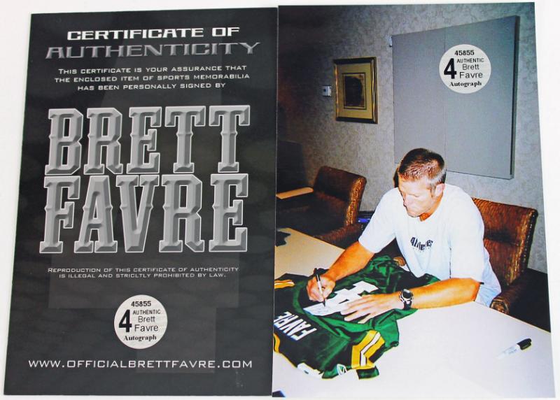 Lot Detail - Brett Favre Signed Packers 'Stat' Jersey with Five Handwritten  Career Stats (Favre Holo, Signing Photo & PSA/DNA)