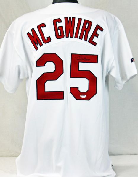 Mark McGwire Signed Cardinals Pro Model Jersey with "STL 25" Inscription (PSA/DNA)