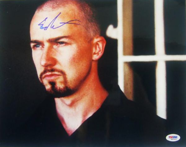 Edward Norton Rare In-Person Signed 11" x 14" Color Photo from "American History X" (PSA/DNA)