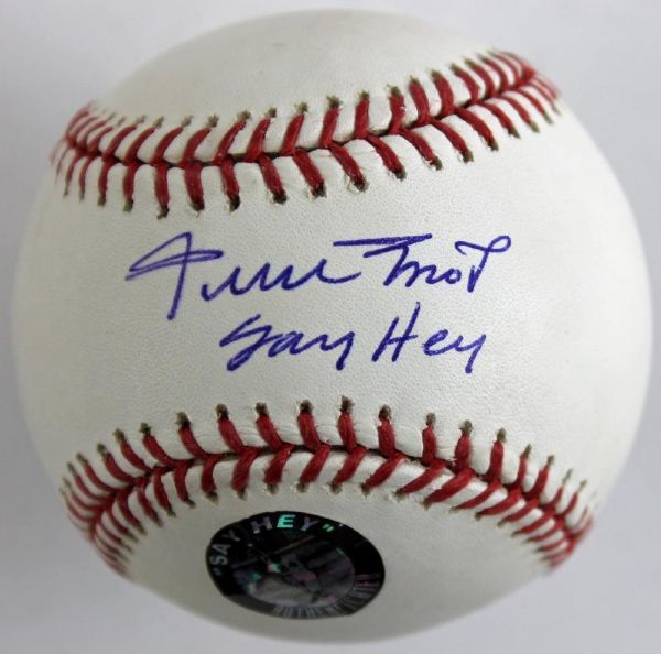 Willie Mays Signed OML Baseball with "Say Hey" Inscription (Mays Holo & JSA)