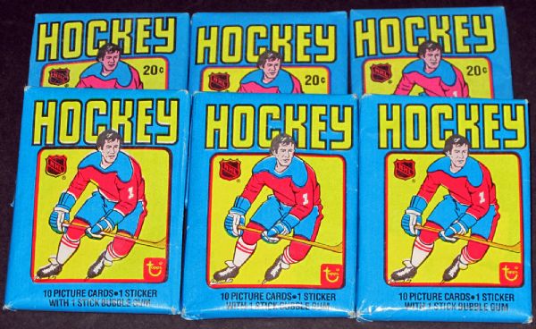Lot of Six (6) Topps O-Pee-Chee Unopened Wax Packs (Gretzky Rookie!)