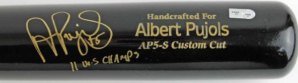 Albert Pujols Signed Marucci AP5-S Personal Model Bat w/"11 WS Champs" Inscription (MLB Hologram)