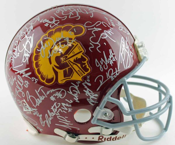 2004-05 USC Trojans Team Signed Game Model Helmet (Natl Champs)