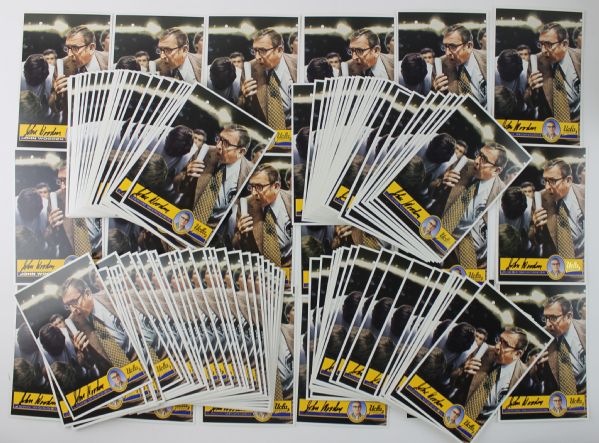 John Wooden: Lot of Four Hundred (400) Signed 4" x 6" UCLA Collector Cards