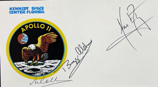 Apollo 11 Crew Signed Commemorative Cachet Cover with Armstrong, Aldrin & Collins (JSA)