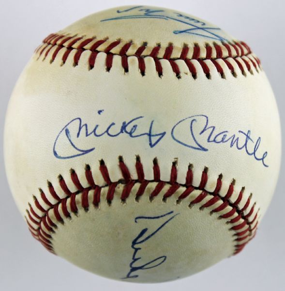 Mickey Mantle, Willie Mays & Duke Snider Signed OAL Baseball (PSA/DNA)