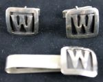 John Wayne Personally Owned & Worn Monogrammed Cufflinks & Tie Clip