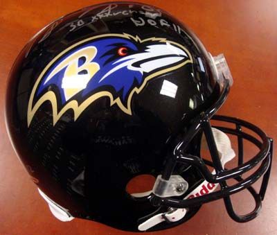 Shannon Sharpe Signed Ravens Full Size Helmet with "SB XXXV Champ, HOF 11" Insc. (UDA)