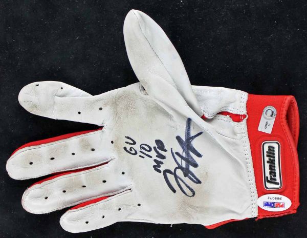Joey Votto Game Used & Signed Batting Glove with "10 MVP" Inscription (PSA/DNA & MLB)